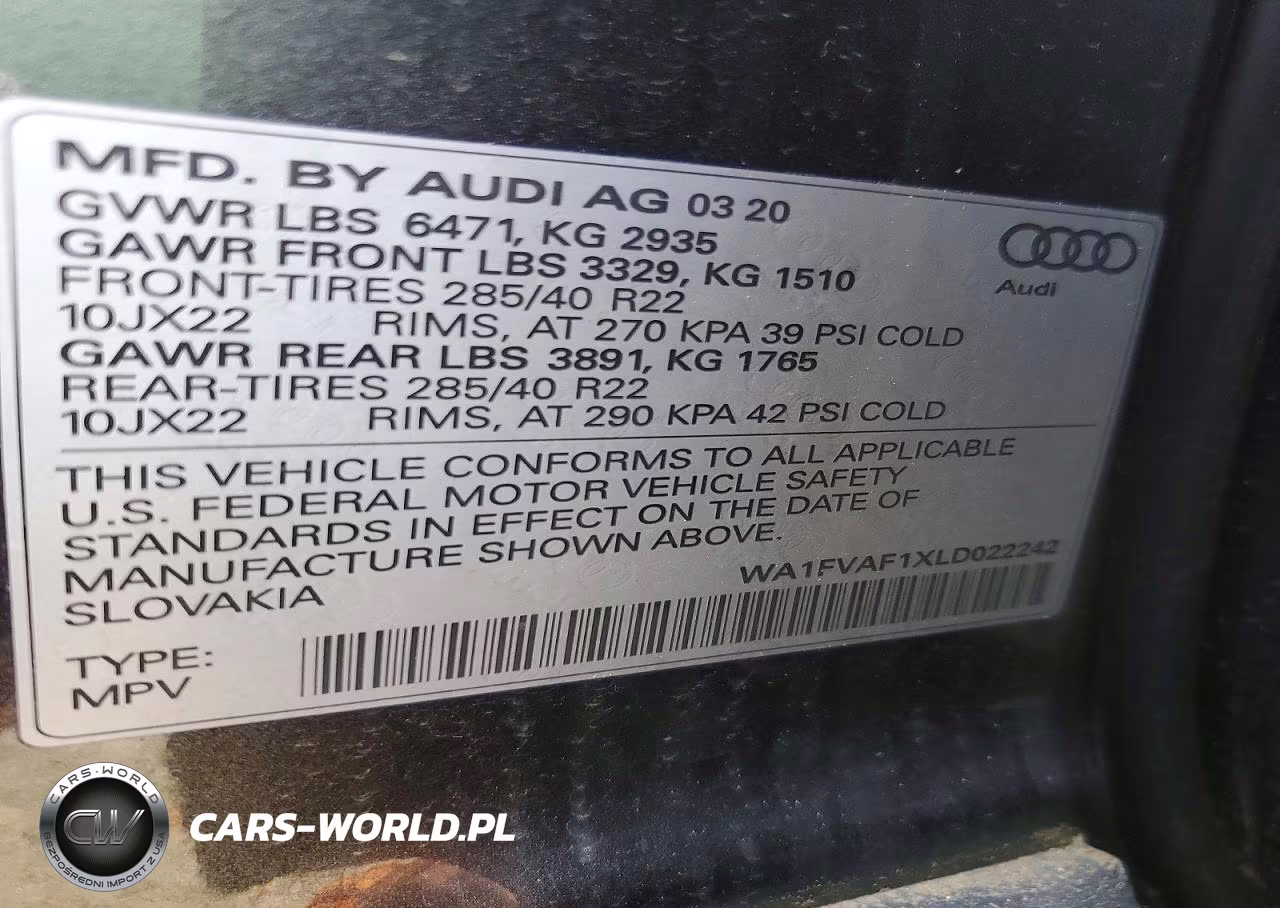 2020 Audi Q8 Prestige S-Line VIN:WA1FVAF1XLD022242 - 14