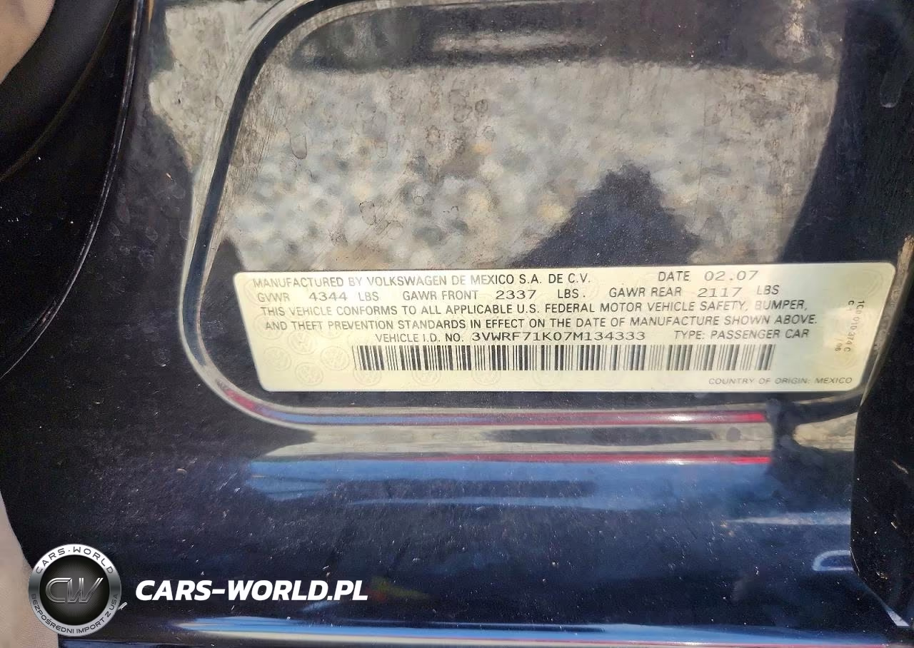 2007 Volks Jetta VIN:3VWRF71K07M134333 - 12