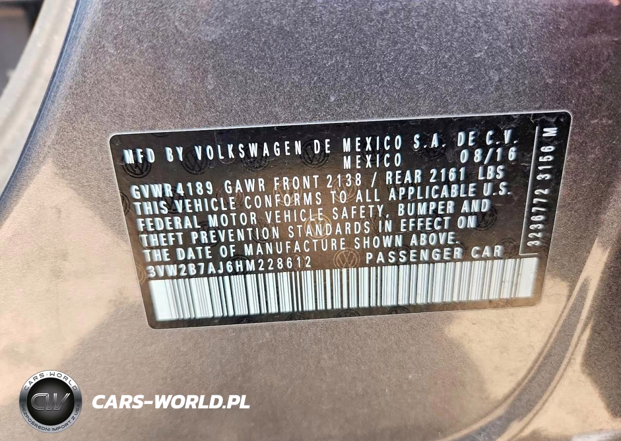 2017 Volkswagen Jetta S VIN:3VW2B7AJ6HM228612 - 12