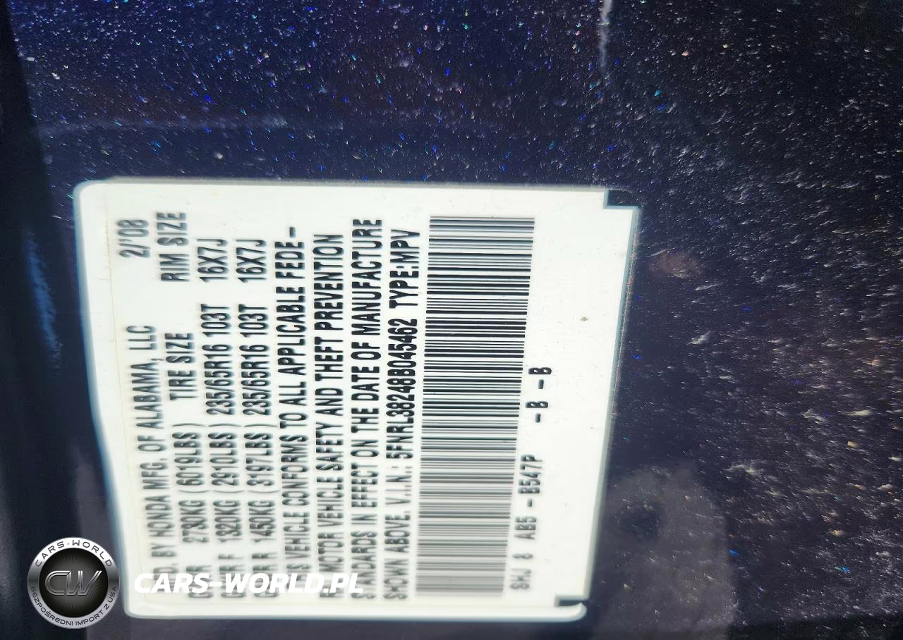 2008 Honda Odyssey Lx VIN:5FNRL38248B045462 - 13