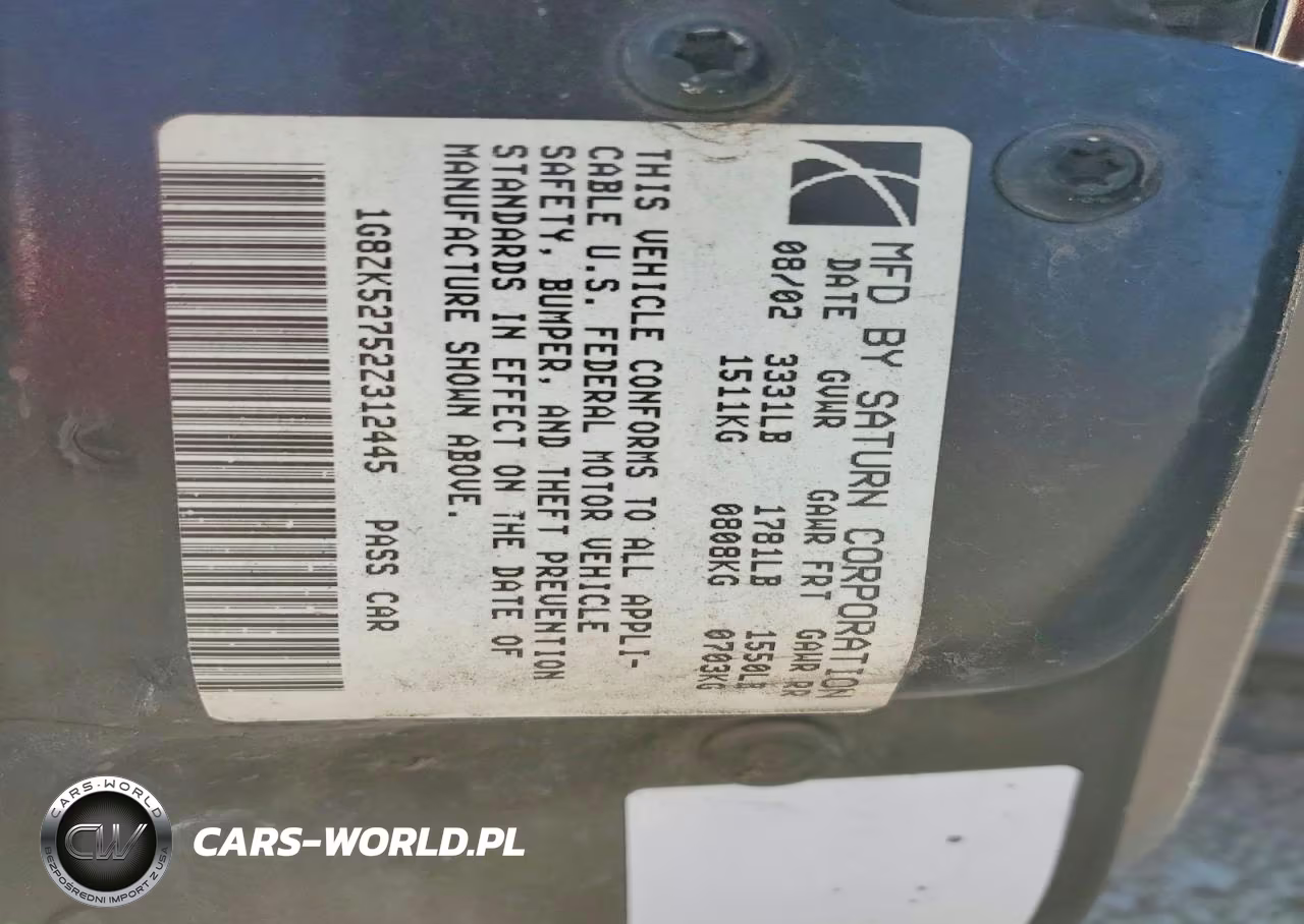 2002 Saturn Sl2 VIN:1G8ZK52752Z312445 - 12