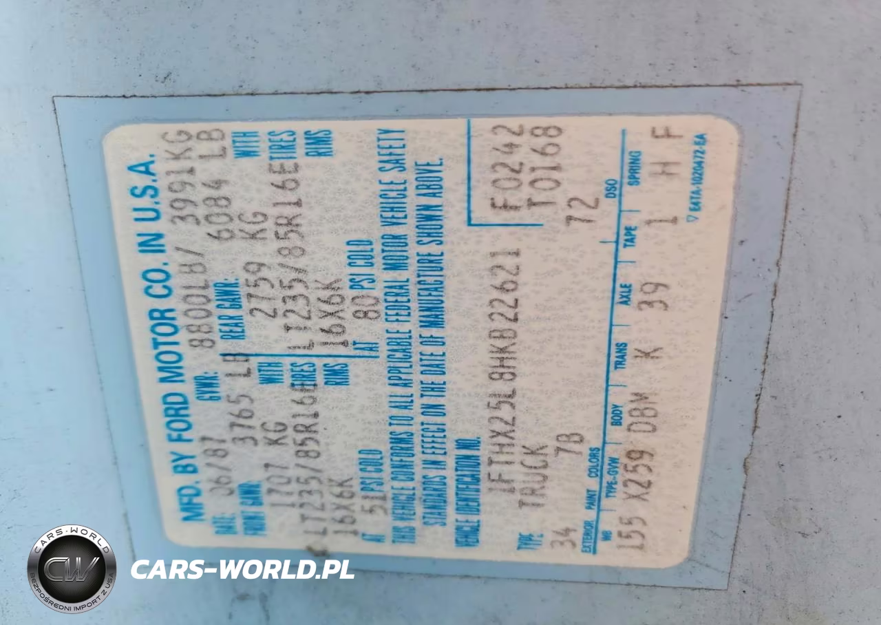 1987 Ford F250 VIN:1FTHX25L8HKB22621 - 12