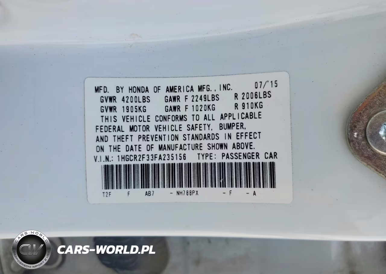 2015 Honda Accord Lx VIN:1HGCR2F33FA235156 - 13