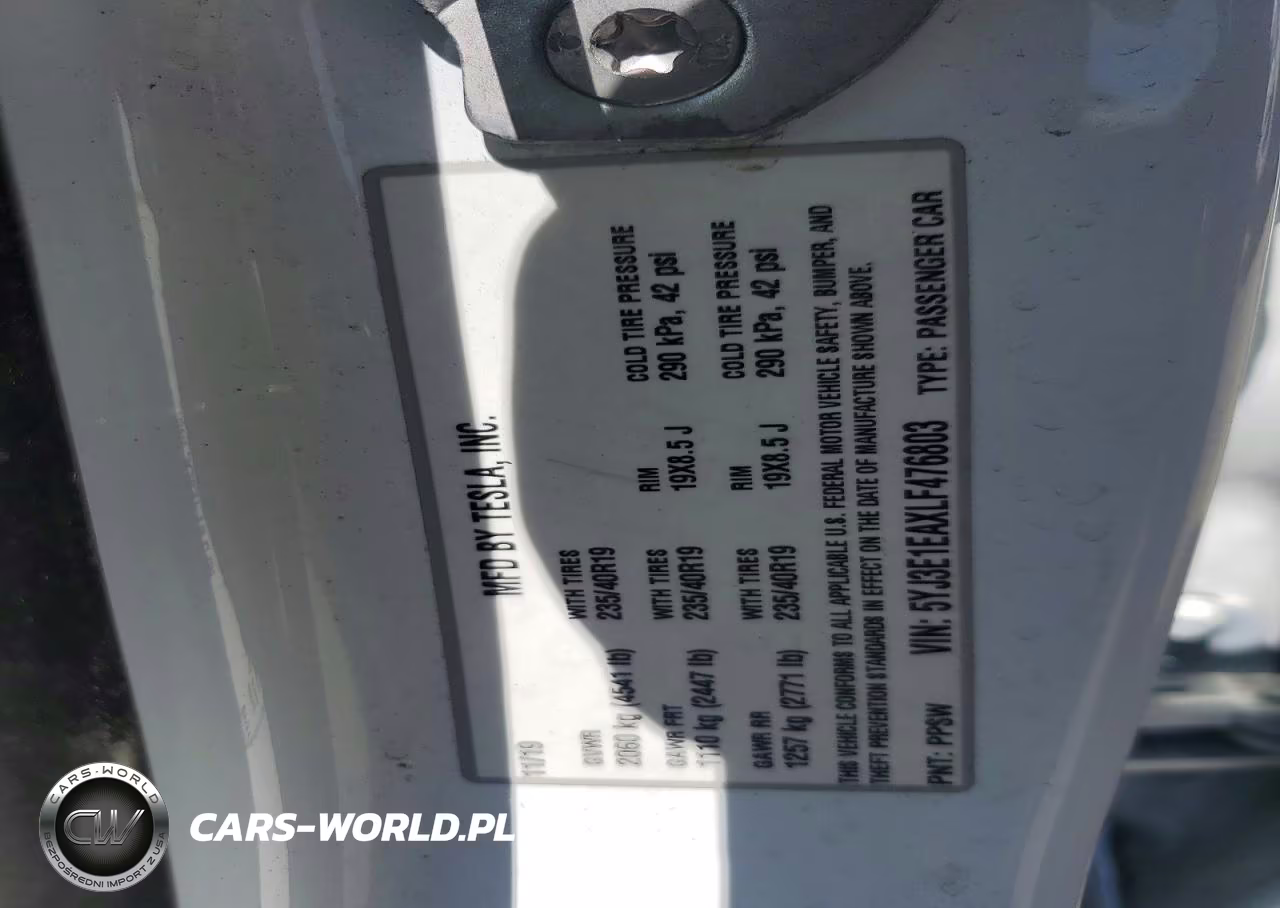 2020 Tesla Model 3 VIN:5YJ3E1EAXLF476803 - 12