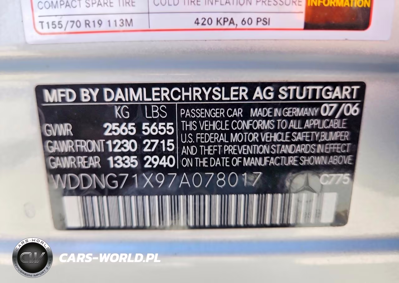 2007 Mercedes-Benz S 550 VIN:WDDNG71X97A078017 - 12
