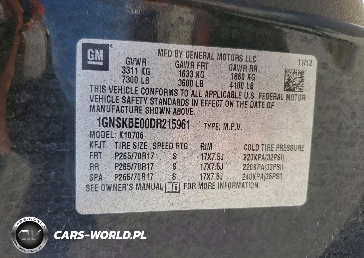 2013 Chevrolet Tahoe K1500 Lt VIN:1GNSKBE00DR215961 - 13