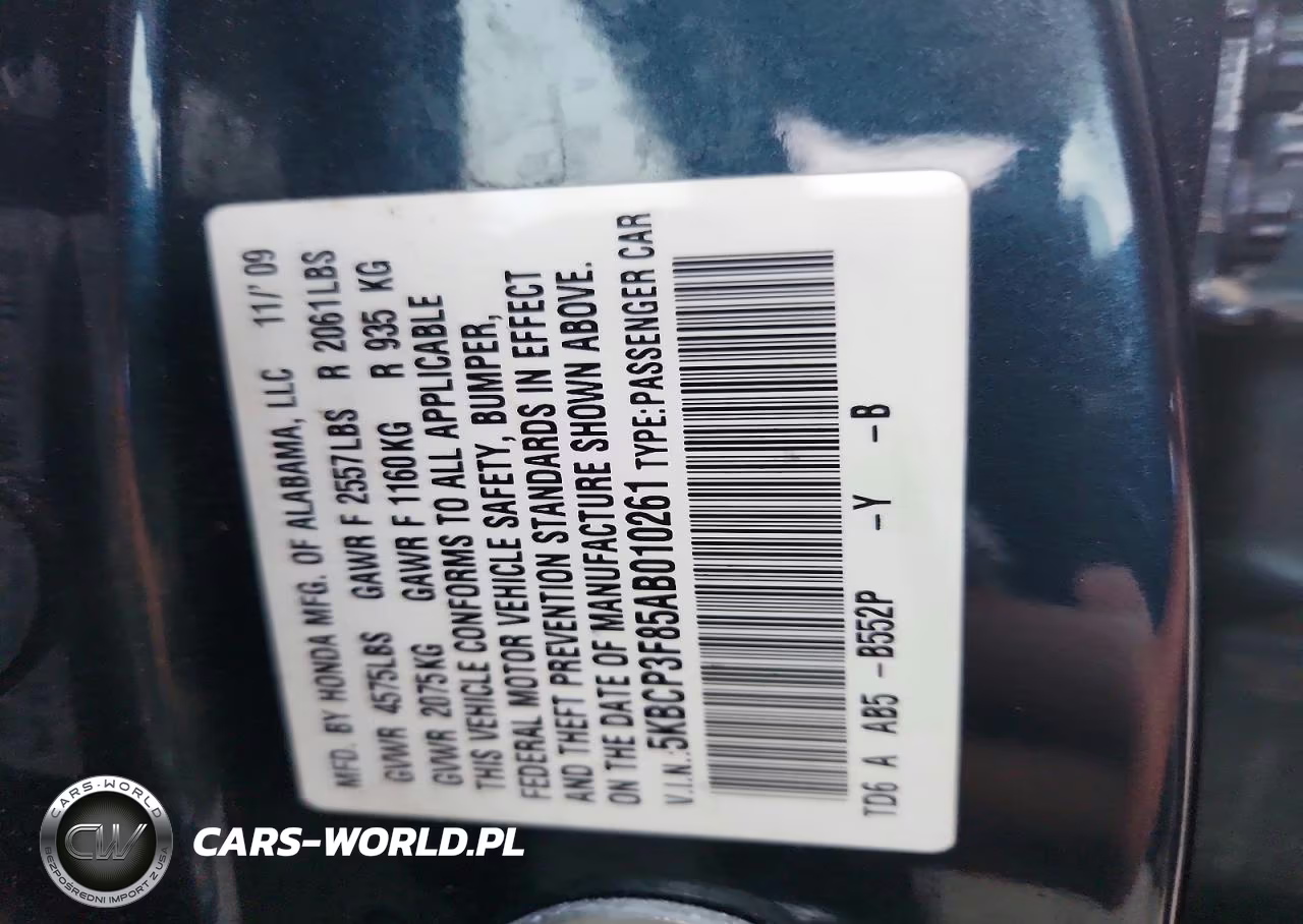 2010 Honda Accord Exl VIN:5KBCP3F85AB010261 - 12