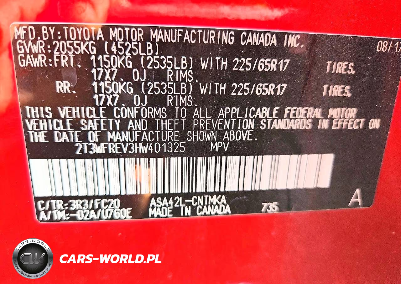 2017 Toyota Rav4 Xle VIN:2T3WFREV3HW401325 - 13