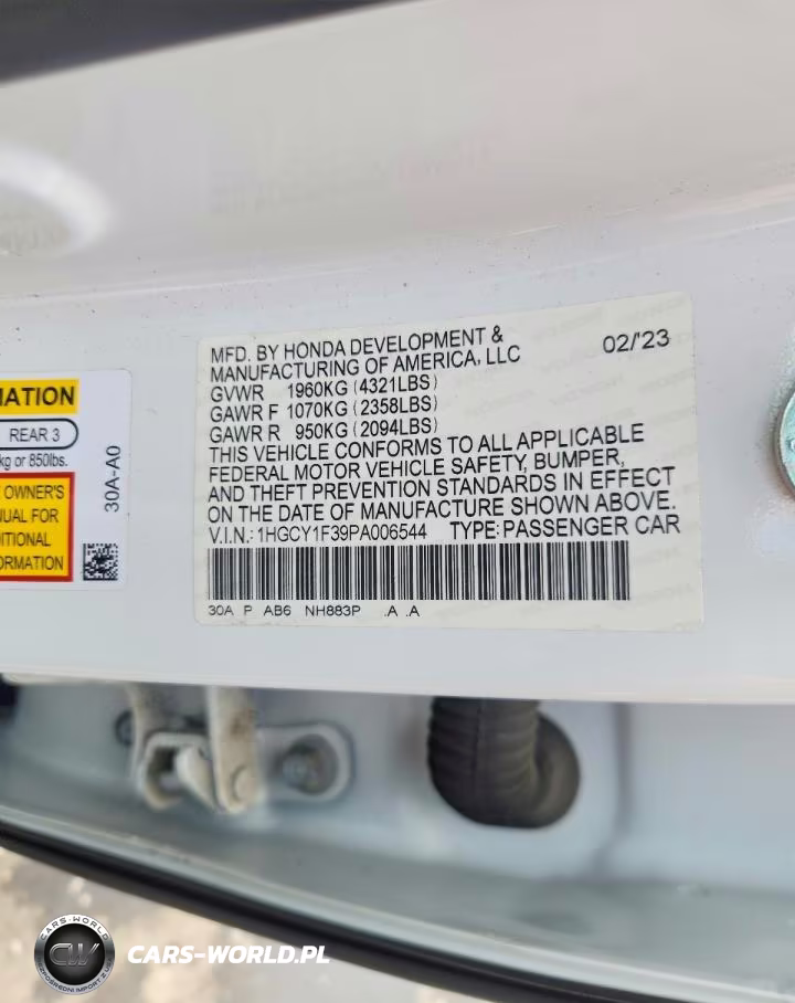 2023 Honda Accord Ex VIN:1HGCY1F39PA006544 - 12