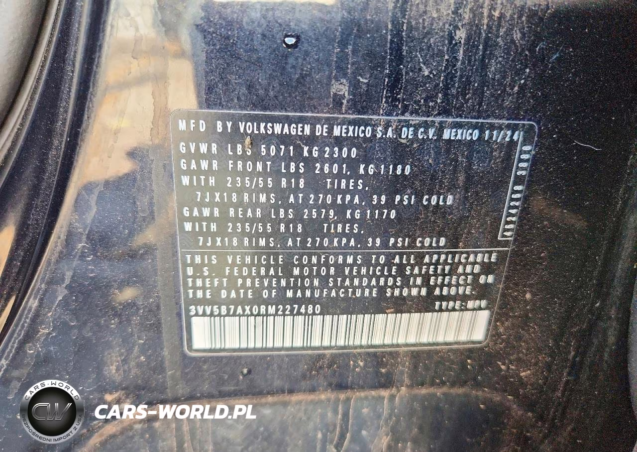 2024 Volkswagen Tiguan Wolfsburg VIN:3VV5B7AX0RM227480 - 13