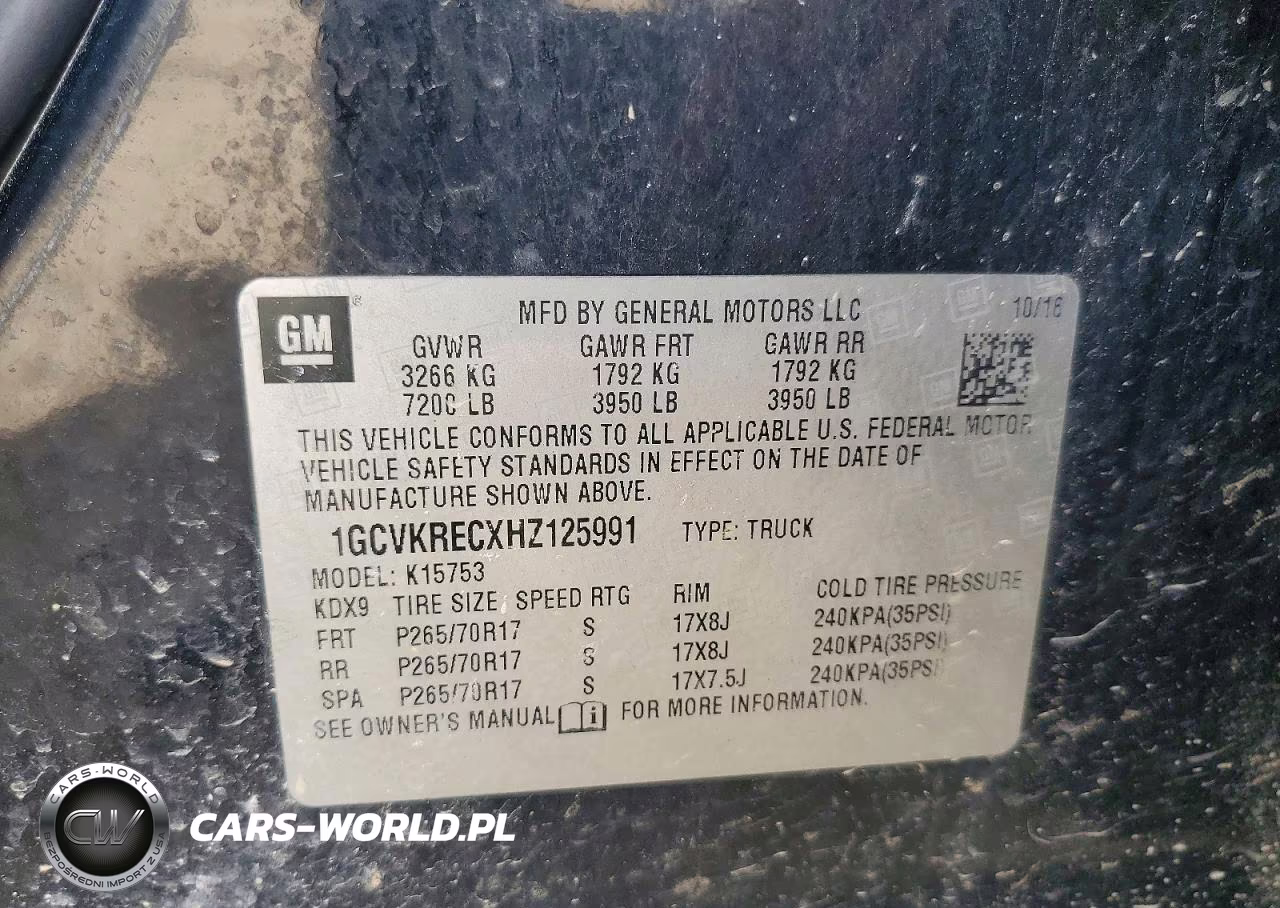 2017 Chevrolet Silverado K1500 Lt VIN:1GCVKRECXHZ125991 - 12