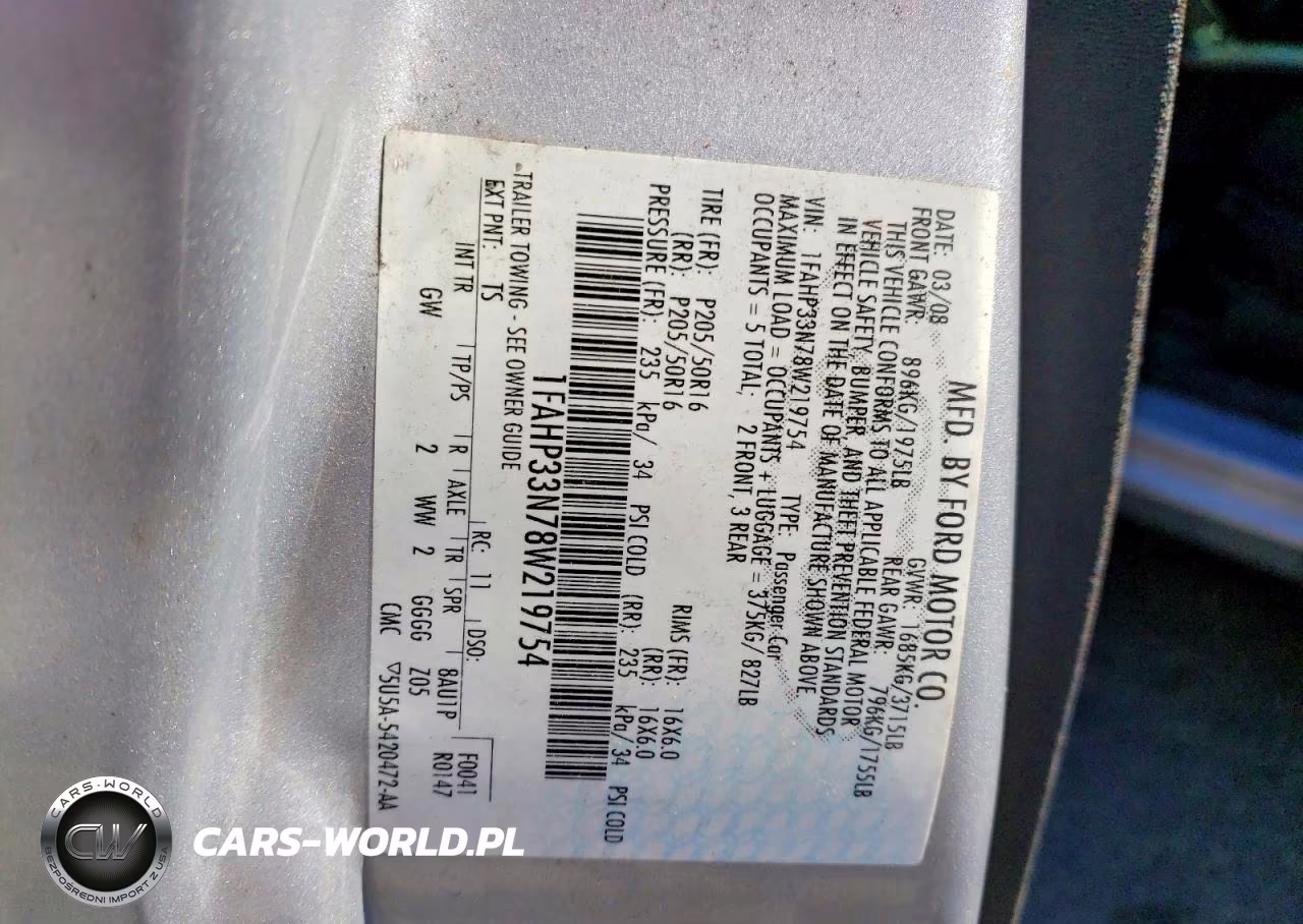 2008 Ford Focus Se VIN:1FAHP33N78W219754 - 12