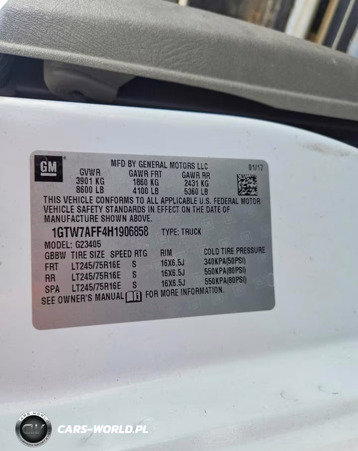 2017 GMC Savana G2500 VIN:1GTW7AFF4H1906858 - 12