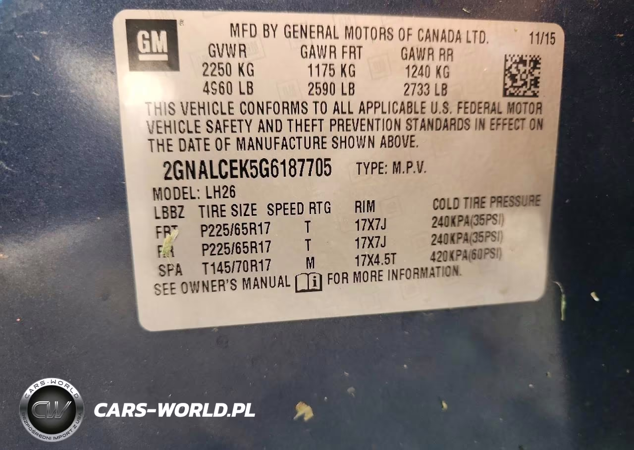 2016 Chevrolet Equinox Lt VIN:2GNALCEK5G6187705 - 13