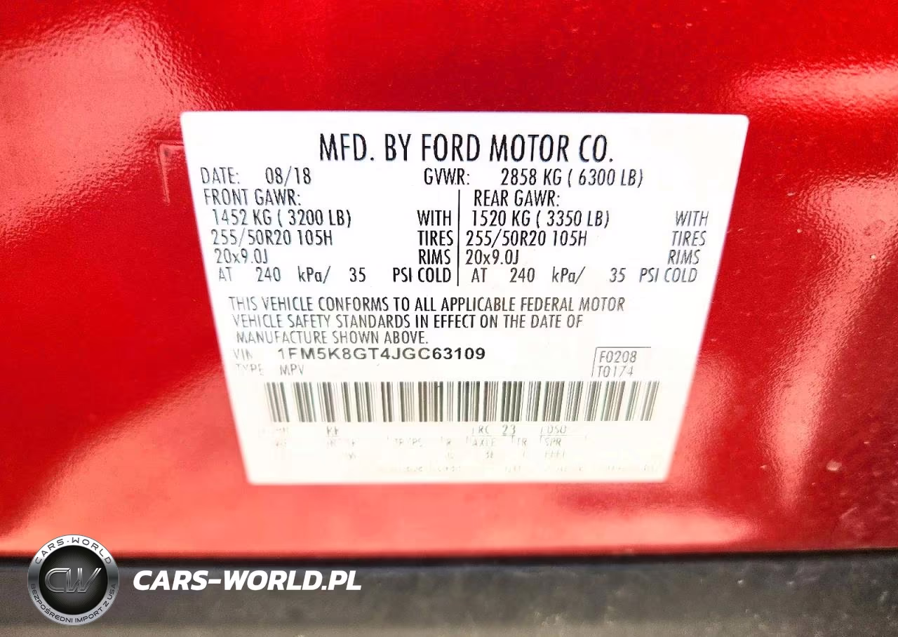 2018 Ford Explorer Sport VIN:1FM5K8GT4JGC63109 - 13