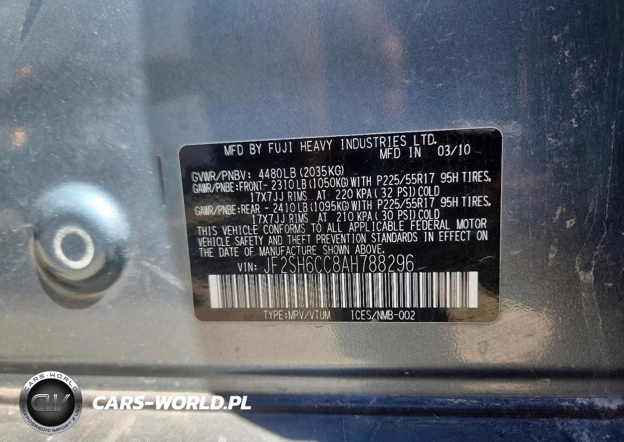 2010 Subaru Forester 2.5X Premium VIN:JF2SH6CC8AH788296 - 13