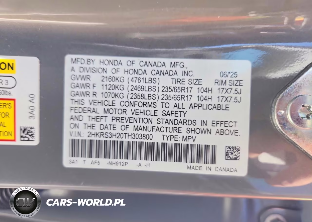 2026 Honda Cr-V Lx VIN:2HKRS3H20TH303800 - 12