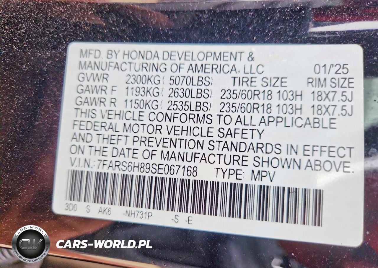2025 Honda Cr-V Sport-L VIN:7FARS6H89SE067168 - 12