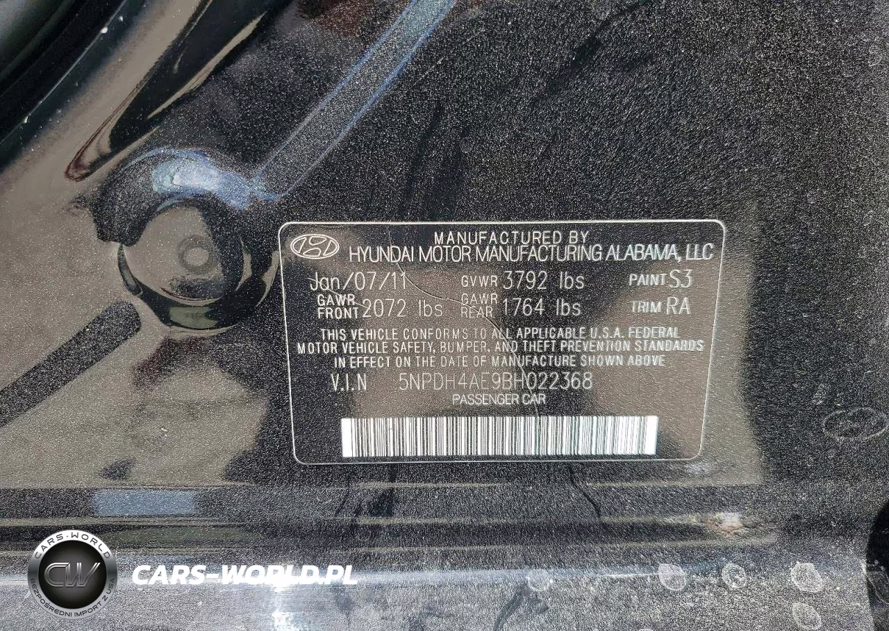2011 Hyundai Elantra Gls VIN:5NPDH4AE9BH022368 - 12