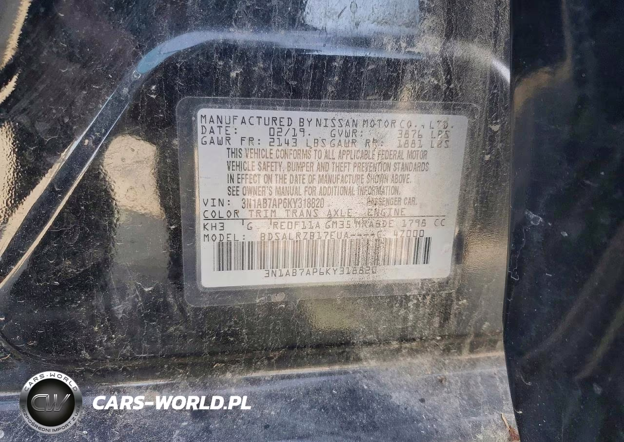 2019 Nissan Sentra Sr VIN:3N1AB7AP6KY318820 - 12