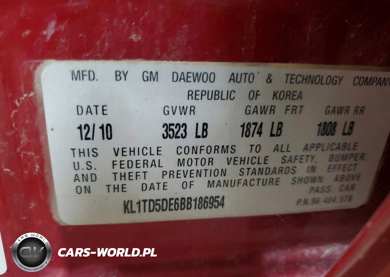 2011 Chevrolet Aveo Ls VIN:KL1TD5DE6BB186954 - 13