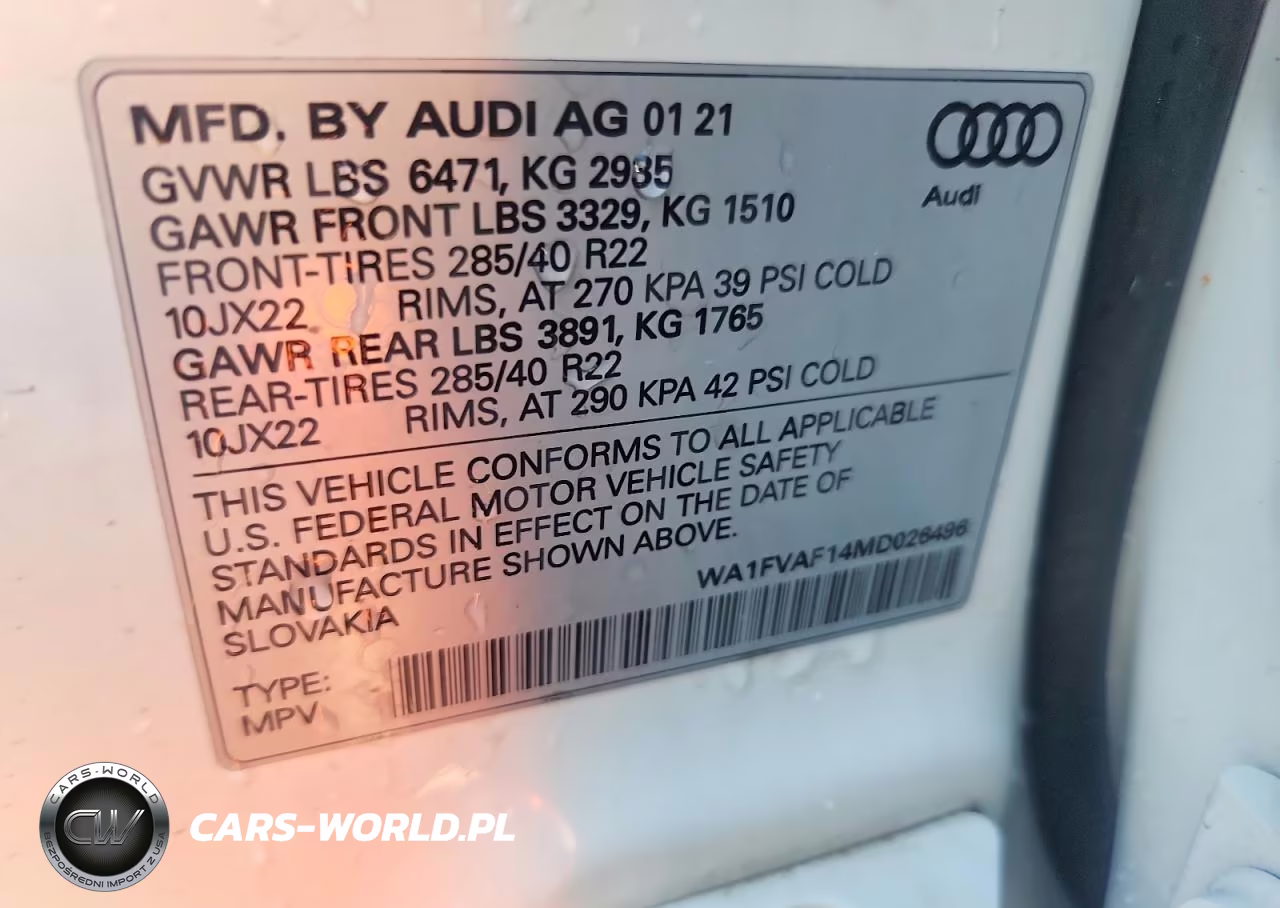 2021 Audi Q8 Prestige S-Line VIN:WA1FVAF14MD026496 - 13