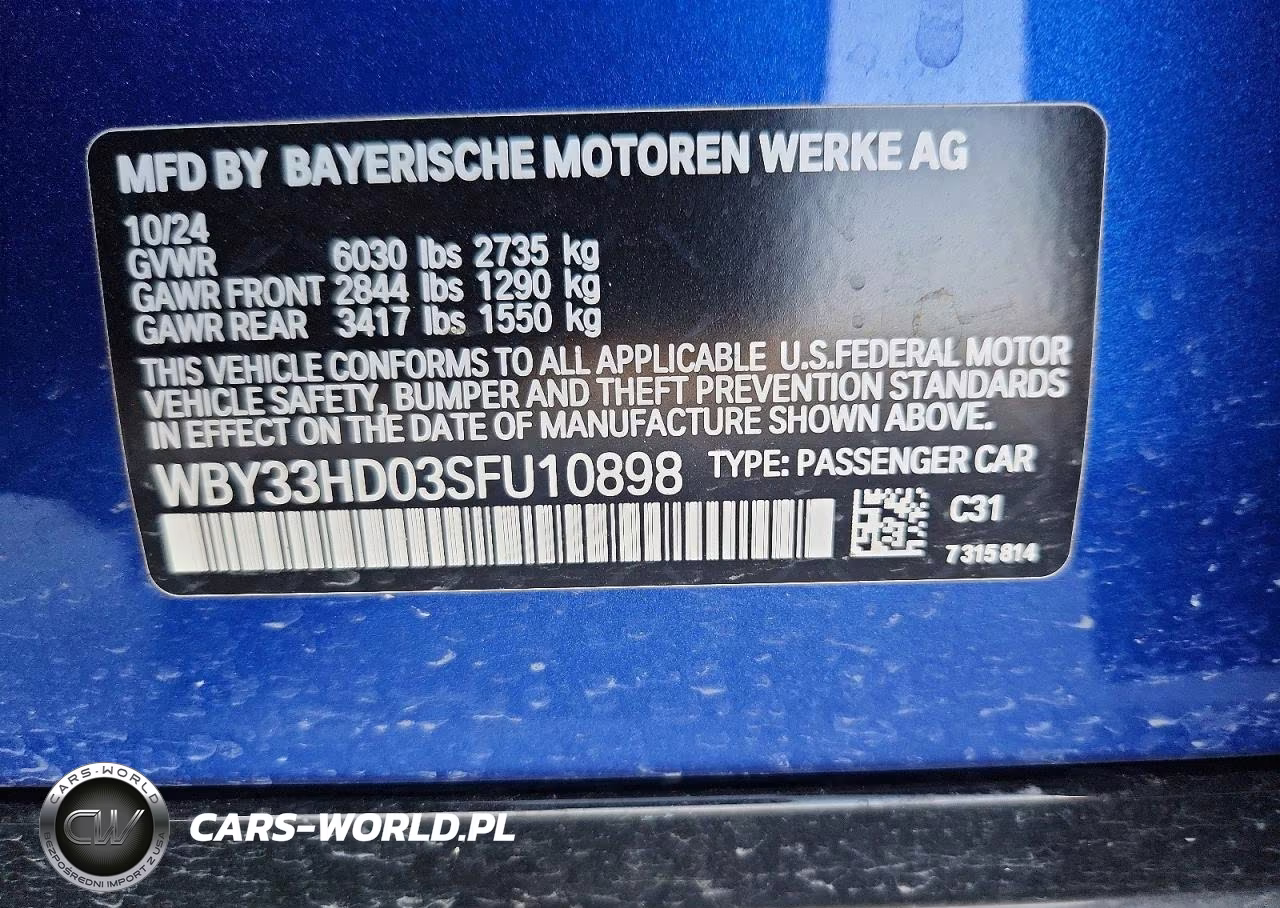 2025 BMW I4 M50 VIN:WBY33HD03SFU10898 - 12