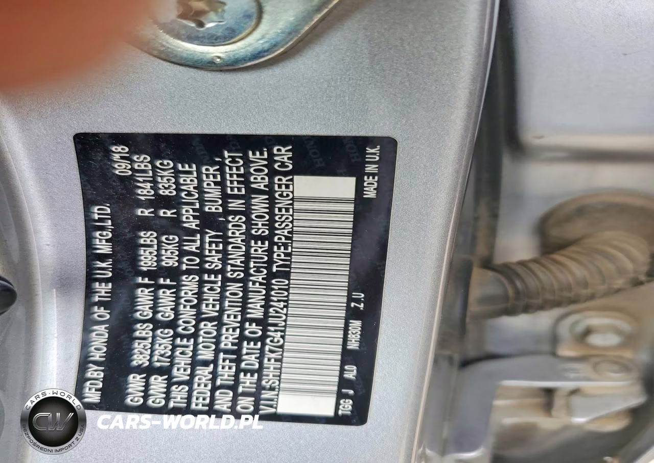 2018 Honda Civic Sport VIN:SHHFK7G41JU241010 - 12