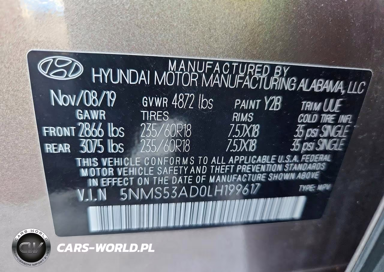 2020 Hyundai Santa Fe Limited VIN:5NMS53AD0LH199617 - 13