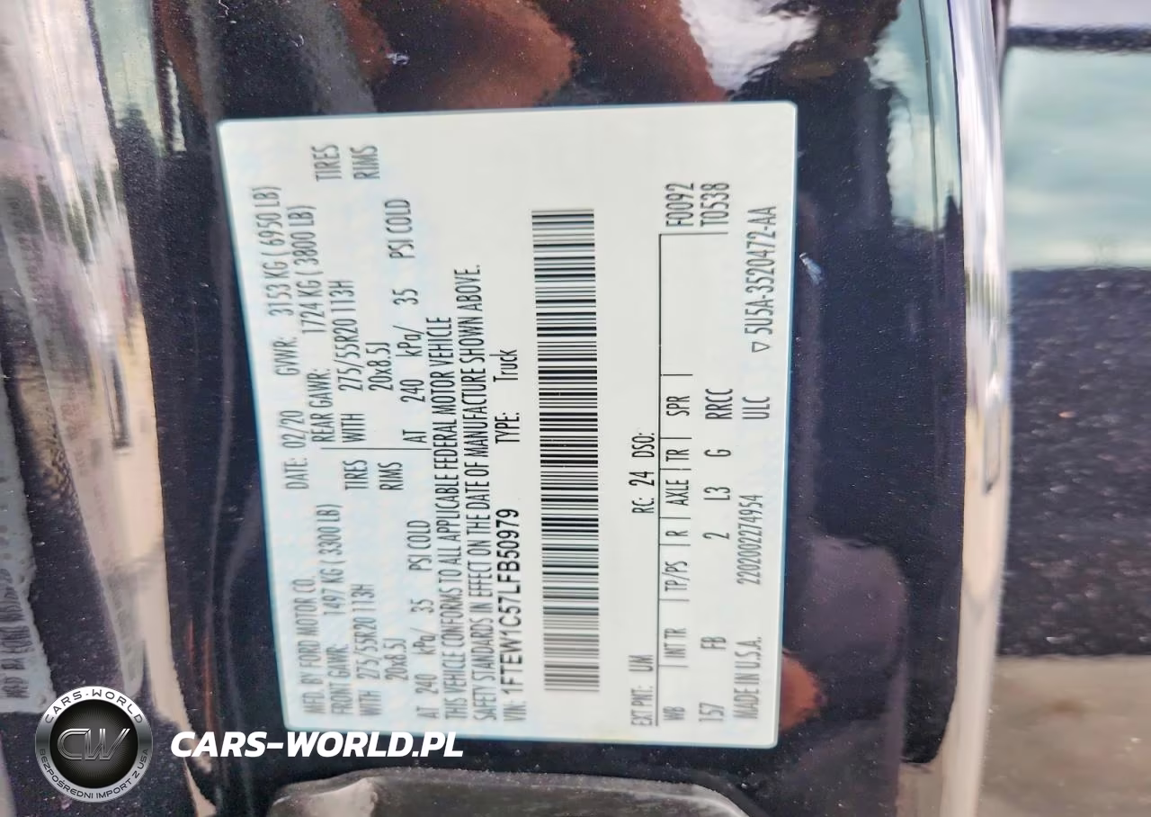 2020 Ford F150 Supercrew VIN:1FTEW1C57LFB50979 - 12