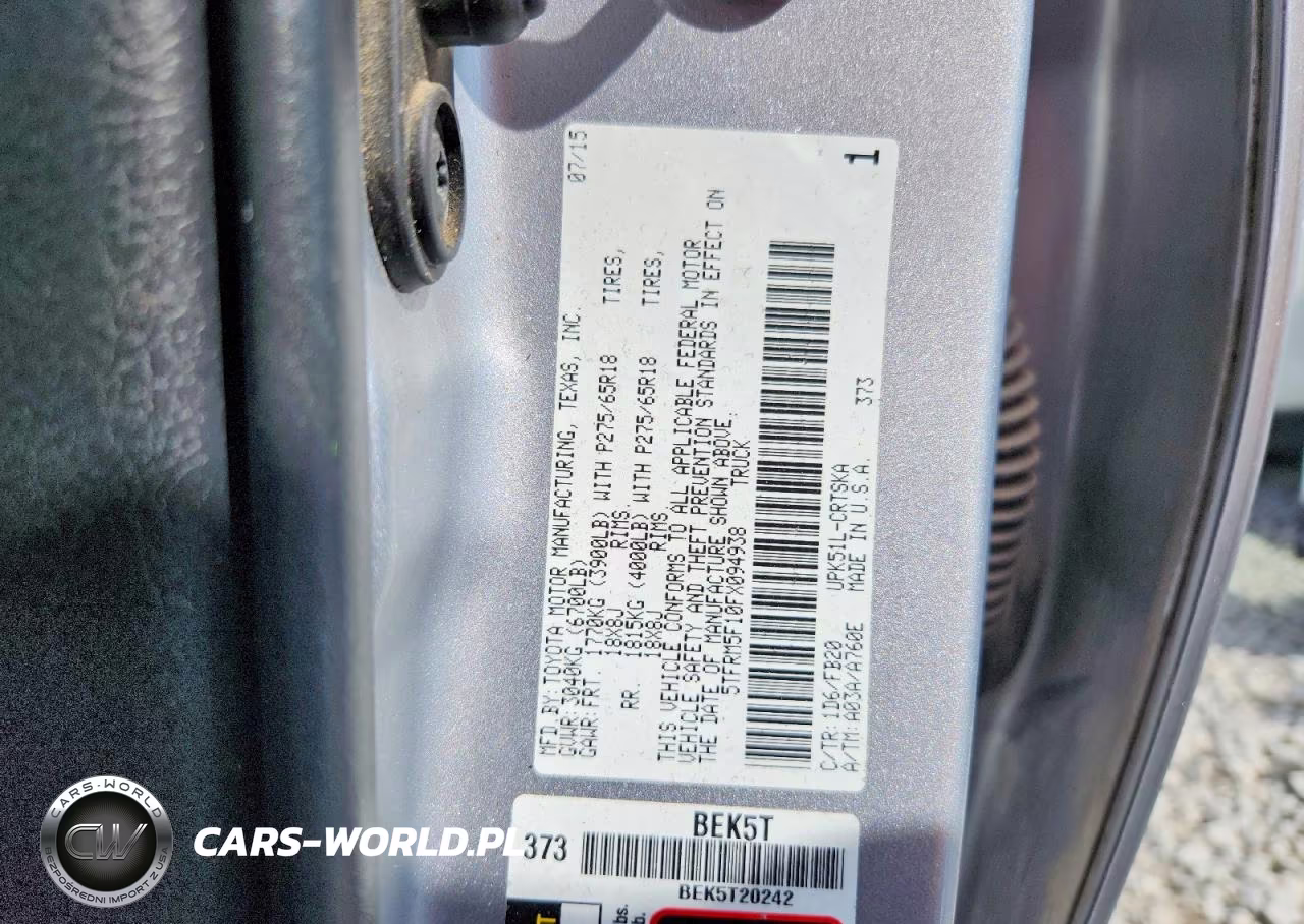 2015 Toyota Tundra Sr5 VIN:5TFRM5F10FX094938 - 12