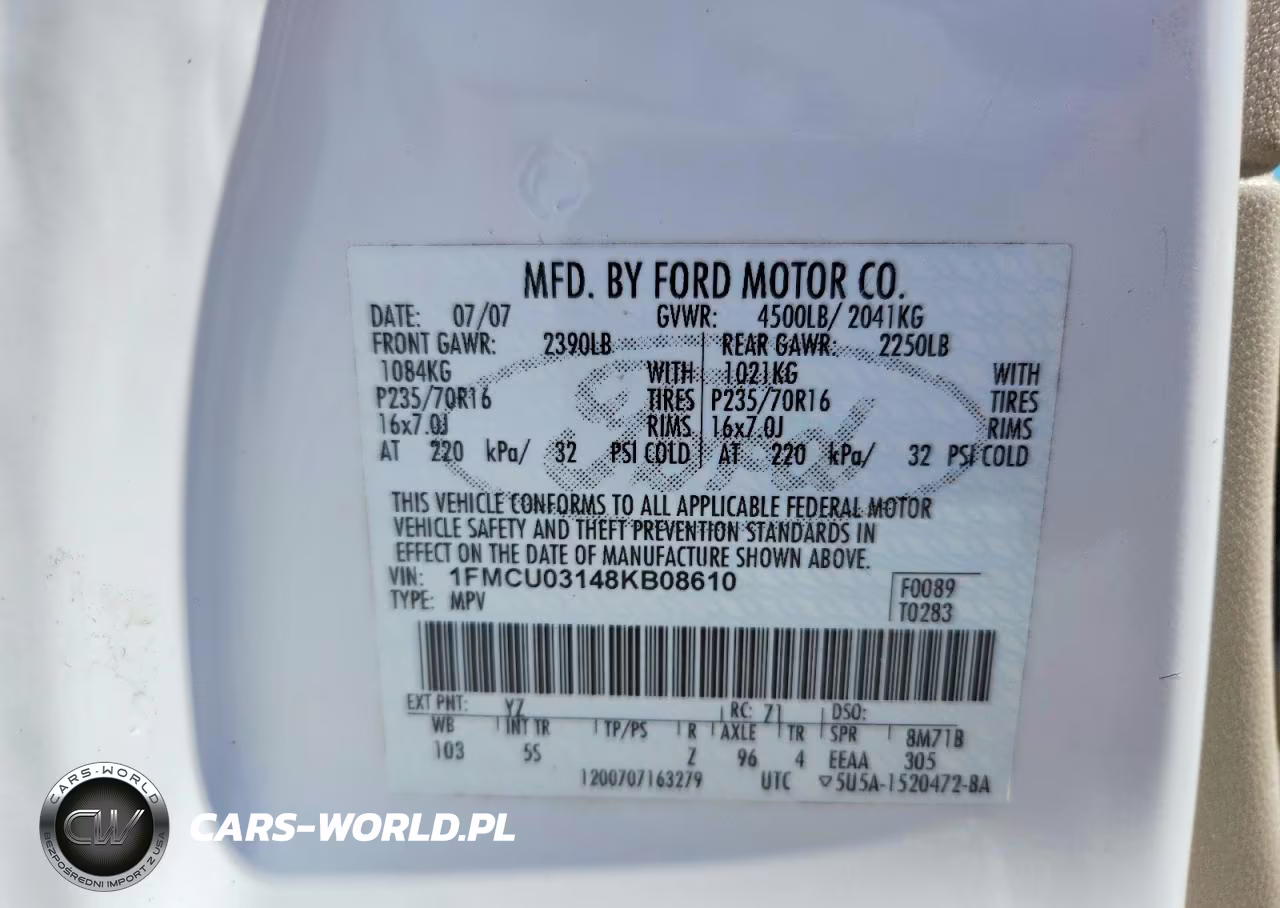 2008 Ford Escape Xlt VIN:1FMCU03148KB08610 - 14