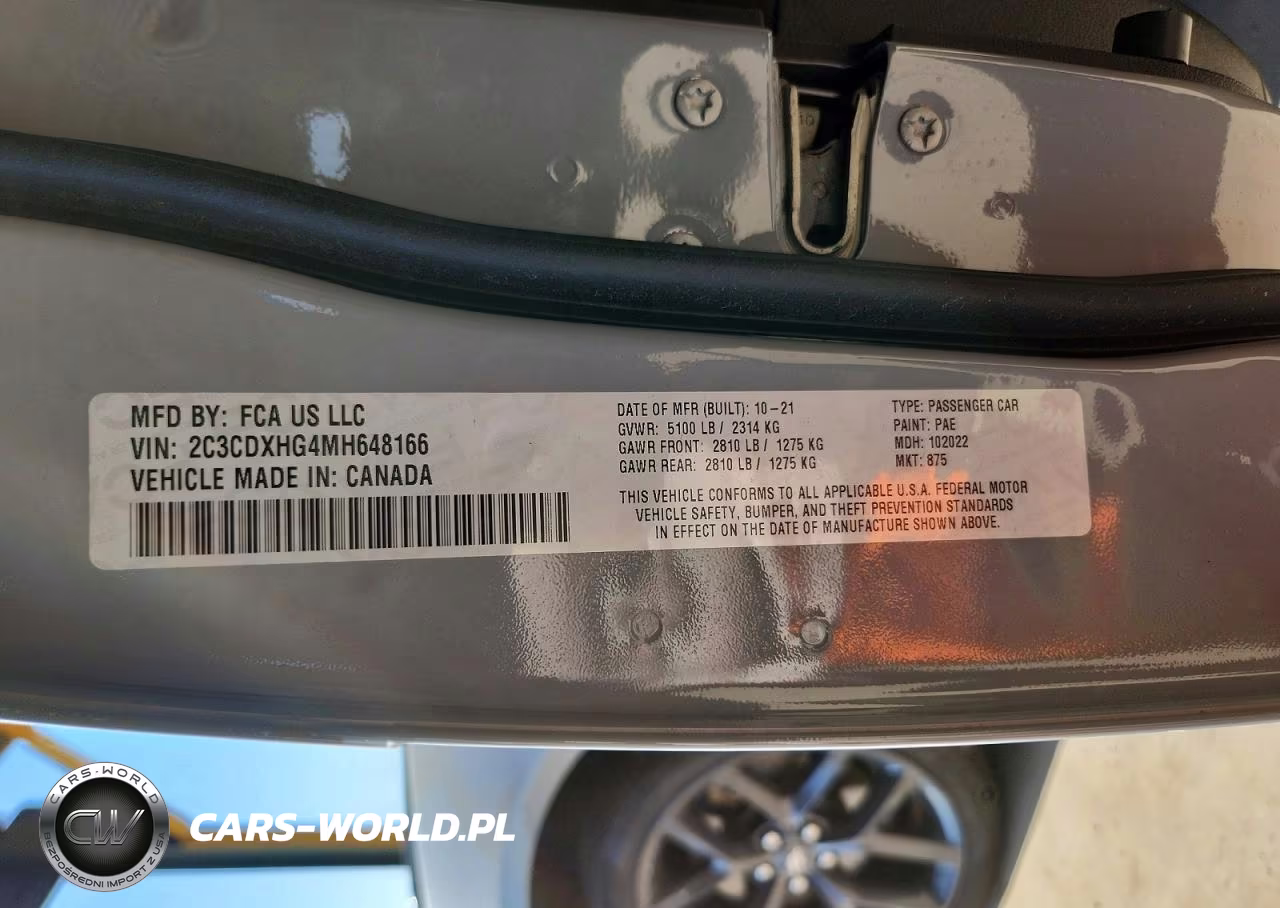 2021 Dodge Charger Gt VIN:2C3CDXHG4MH648166 - 12