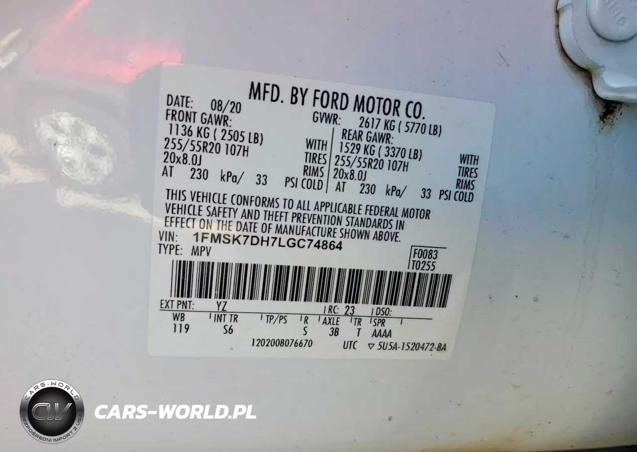 2020 Ford Explorer Xlt VIN:1FMSK7DH7LGC74864 - 12
