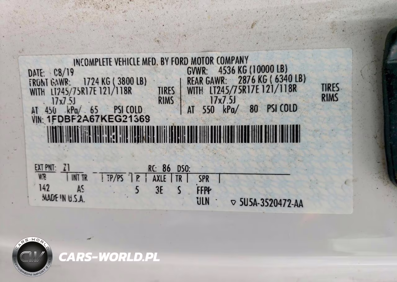 2019 Ford F250 Super Duty VIN:1FDBF2A67KEG21369 - 13