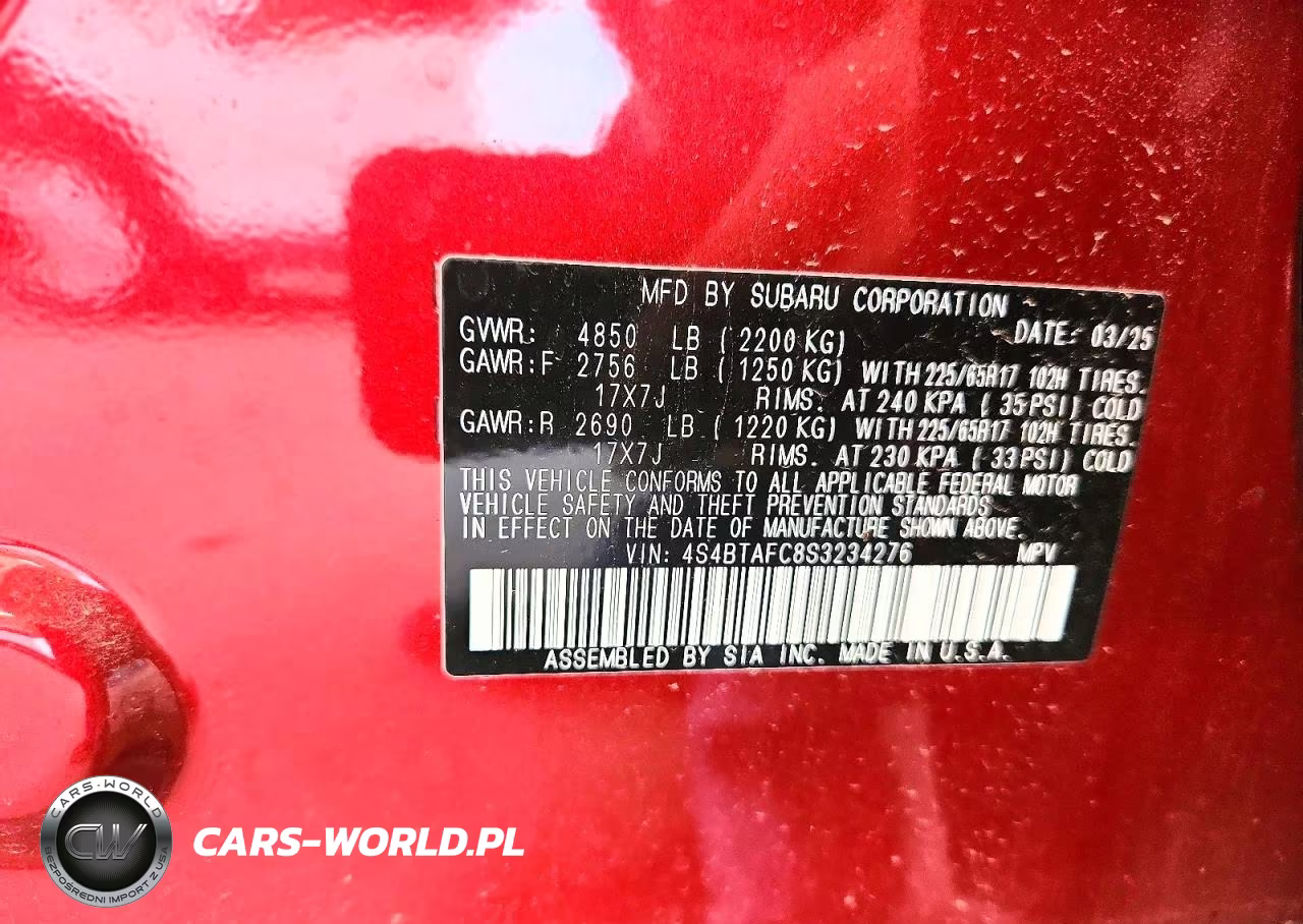 2025 Subaru Outback Premium VIN:4S4BTAFC8S3234276 - 13