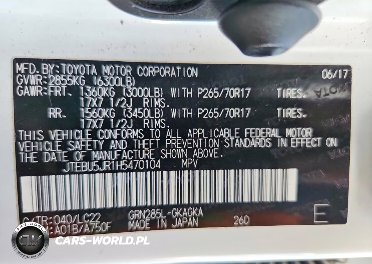 2017 Toyota 4Runner Trd Off-Road Premium VIN:JTEBU5JR1H5470104 - 13