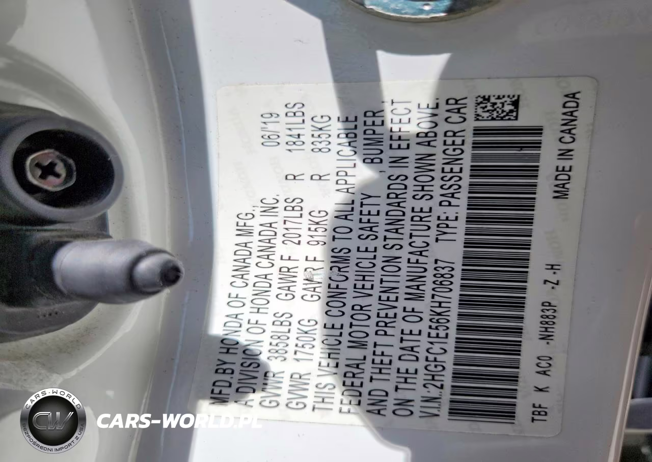 2019 Honda Civic Si VIN:2HGFC1E56KH706837 - 12
