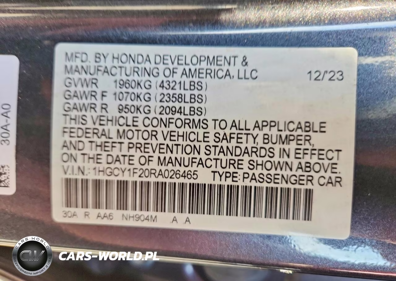 2024 Honda Accord Lx VIN:1HGCY1F20RA026465 - 13
