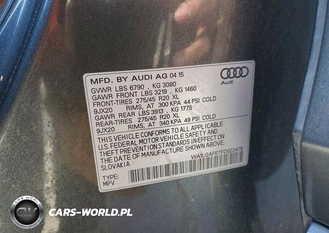2015 Audi Q7 Premium Plus VIN:WA1LGAFE7FD022476 - 13