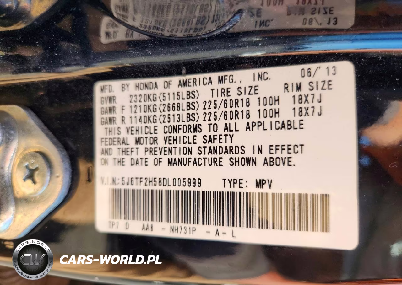 2013 Honda Crosstour Exl VIN:5J6TF2H58DL005999 - 13