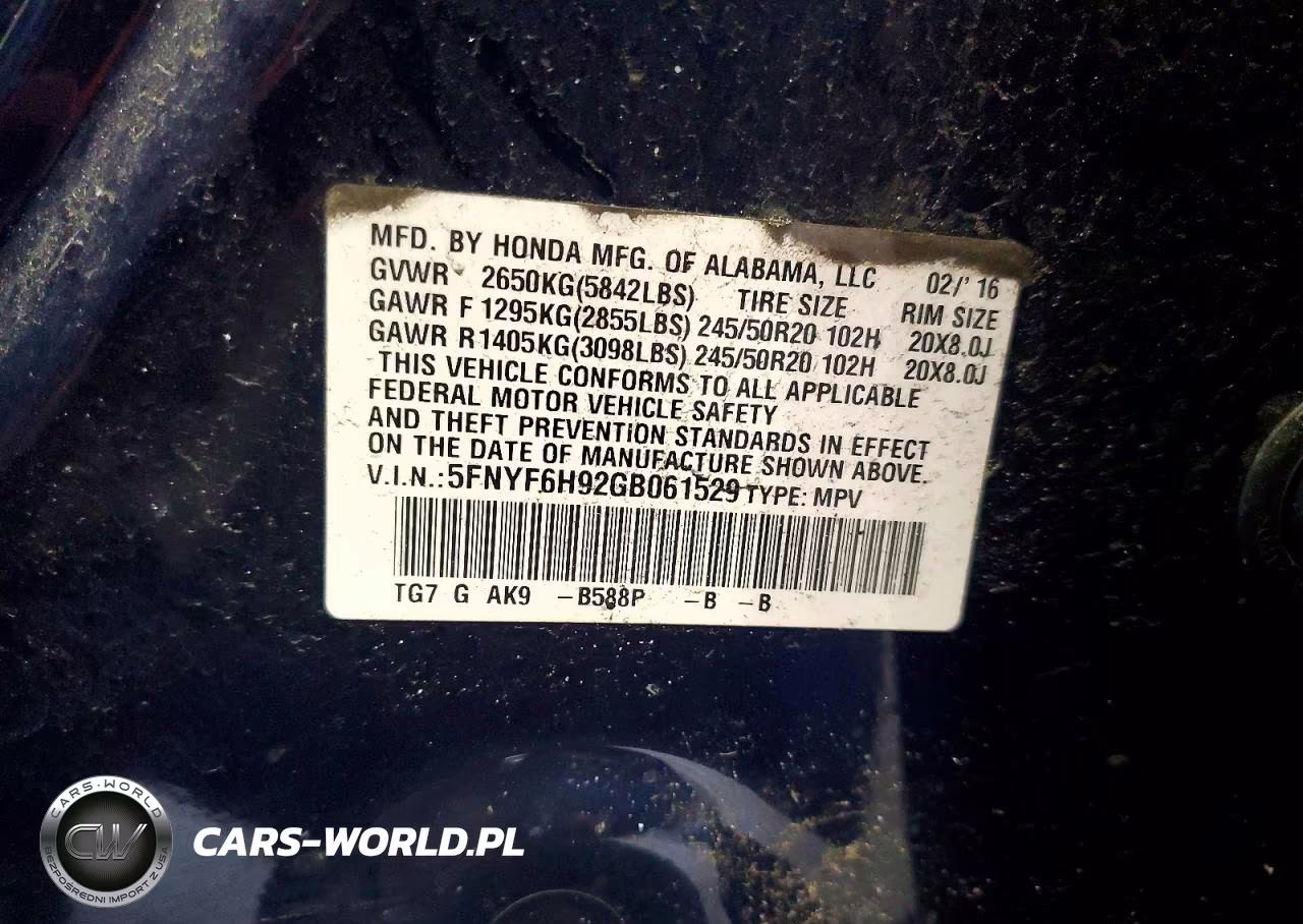 2016 Honda Pilot Touring VIN:5FNYF6H92GB061529 - 13
