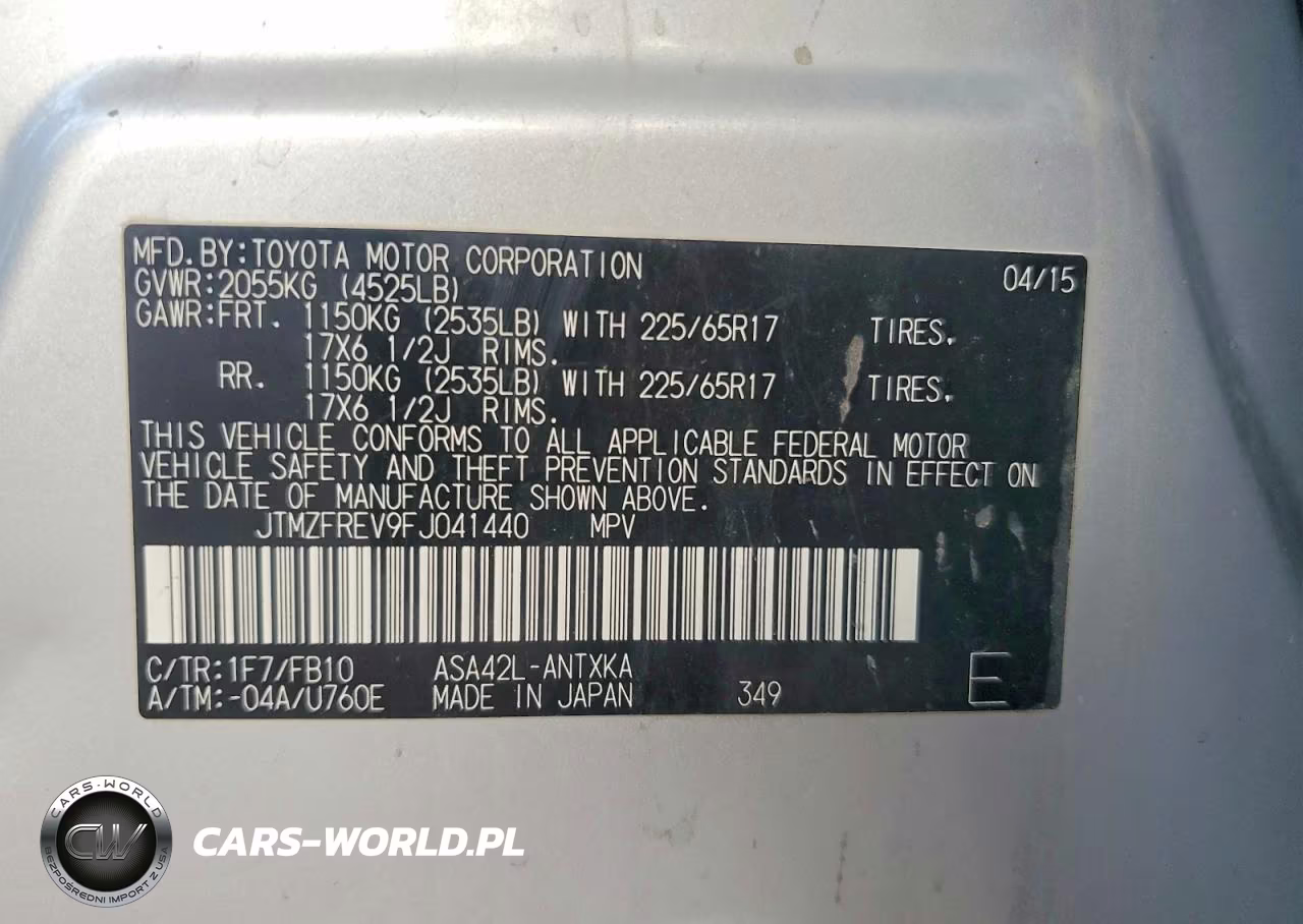 2015 Toyota Rav4 Le VIN:JTMZFREV9FJ041440 - 13