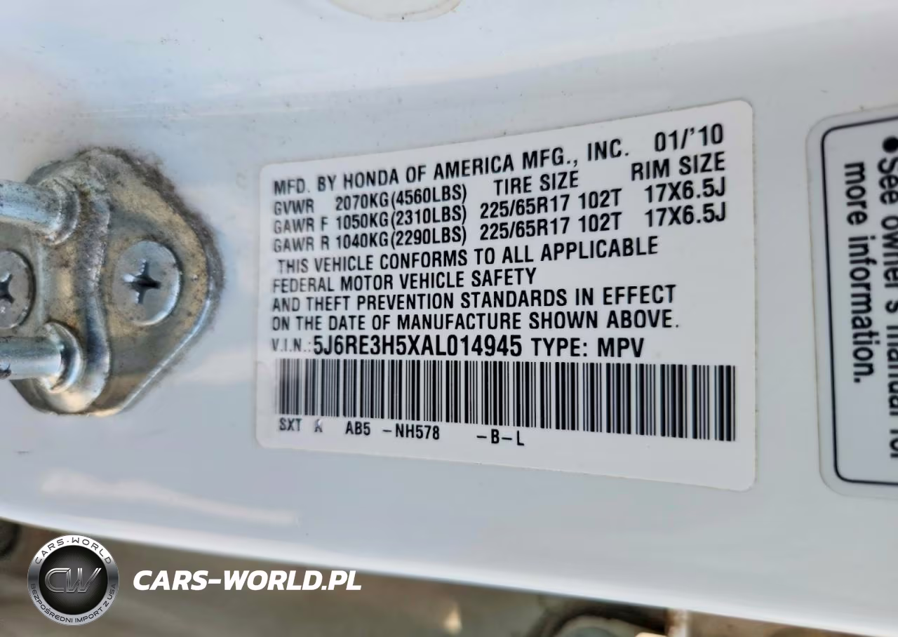 2010 Honda Cr-V Ex VIN:5J6RE3H5XAL014945 - 13