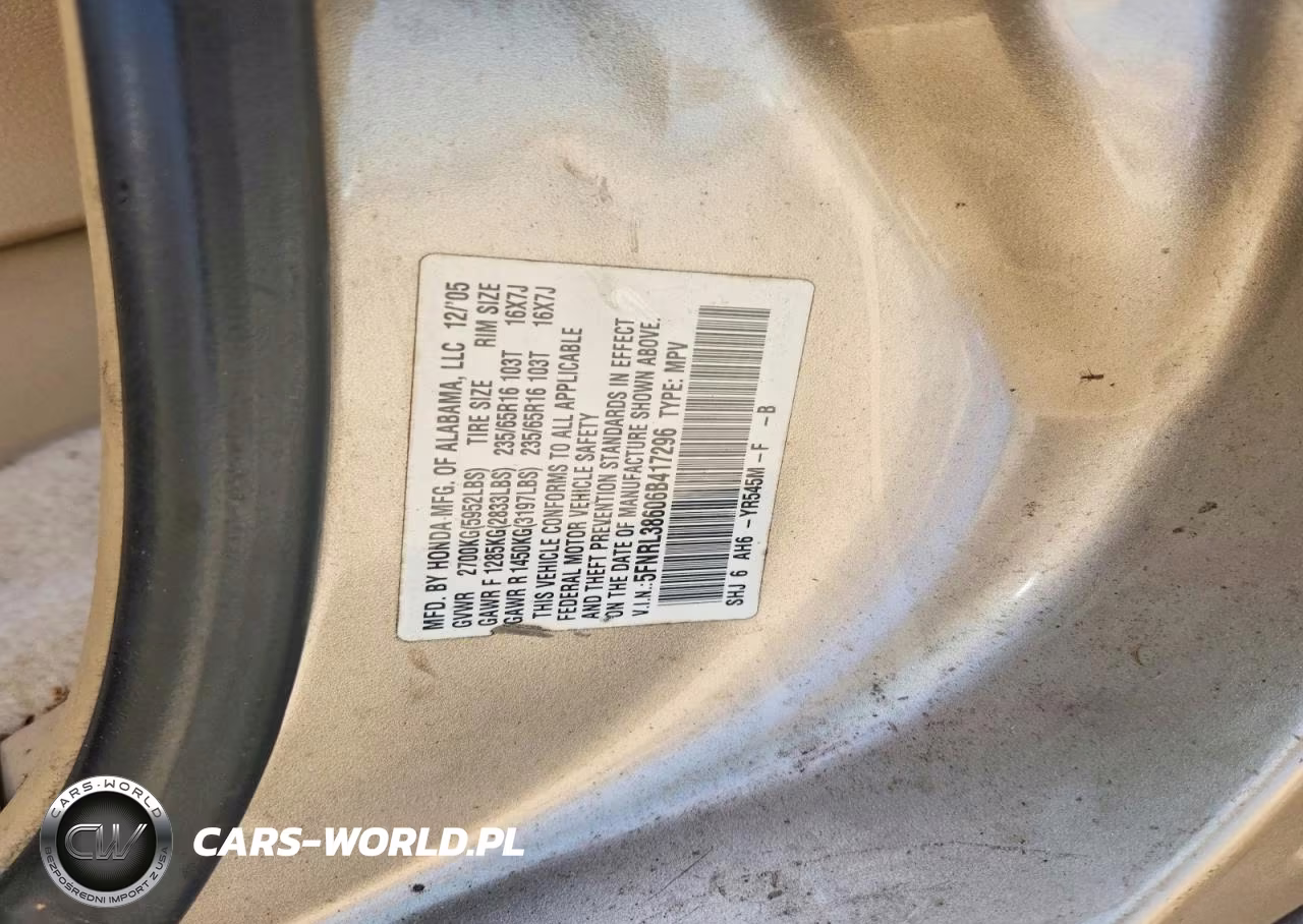 2006 Honda Odyssey Exl VIN:5FNRL38606B417296 - 13