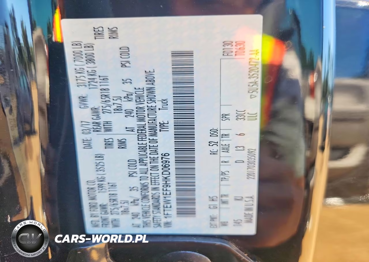 2017 Ford F150 Supercrew VIN:1FTEW1EF9HKD06976 - 12