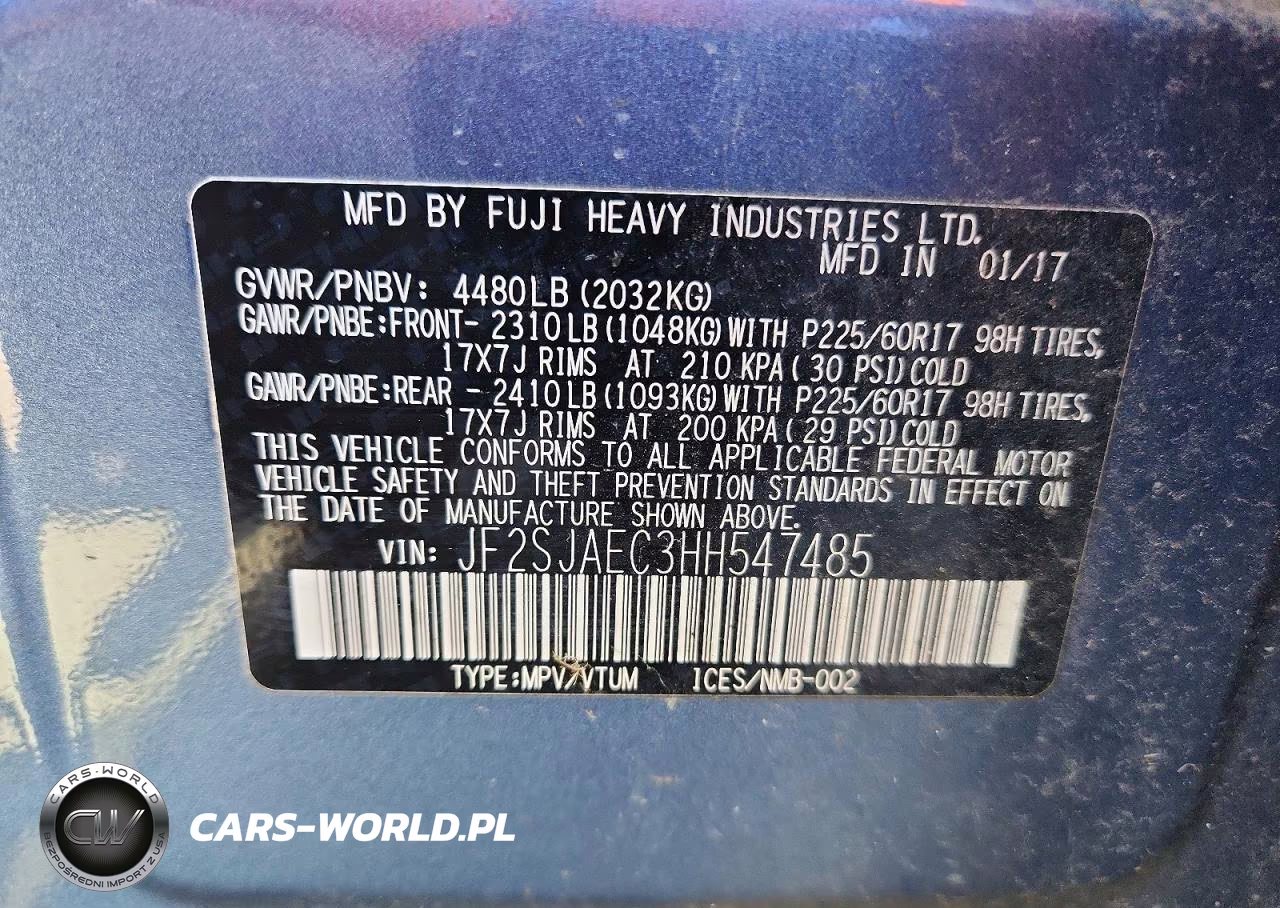 2017 Subaru Forester 2.5I Premium VIN:JF2SJAEC3HH547485 - 13