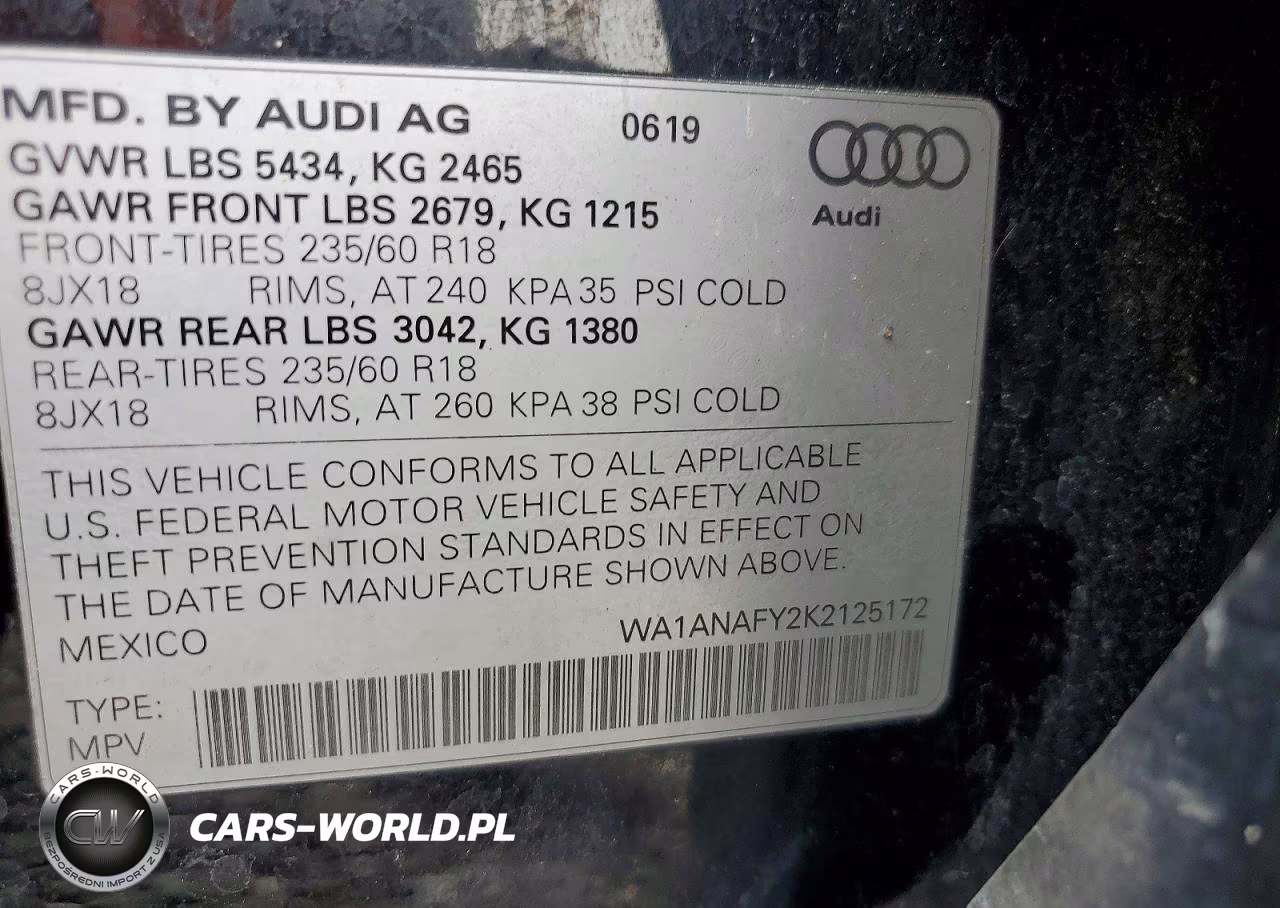2019 Audi Q5 Premium VIN:WA1ANAFY2K2125172 - 13