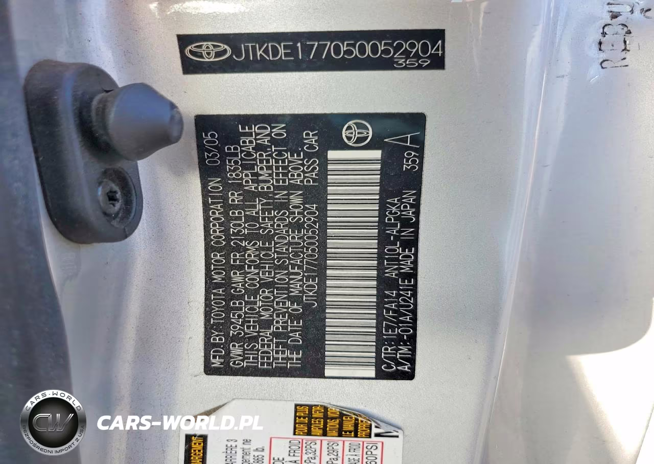 2005 Toyota Scion Tc VIN:JTKDE177050052904 - 12