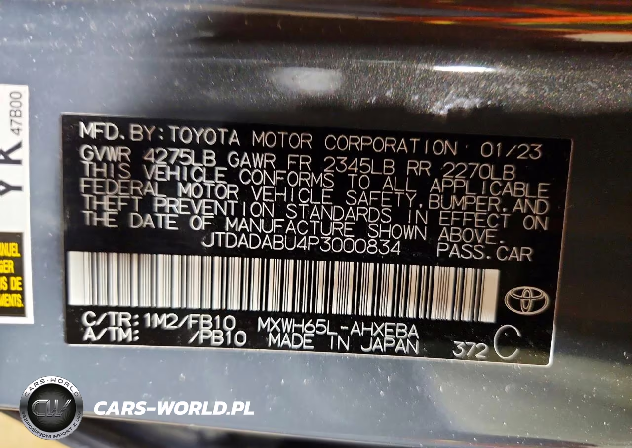 2023 Toyota Prius Le VIN:JTDADABU4P3000834 - 12